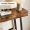 Rustic Industrial Console Table 2-Tier Brown Wood Black Metal Entryway Table
